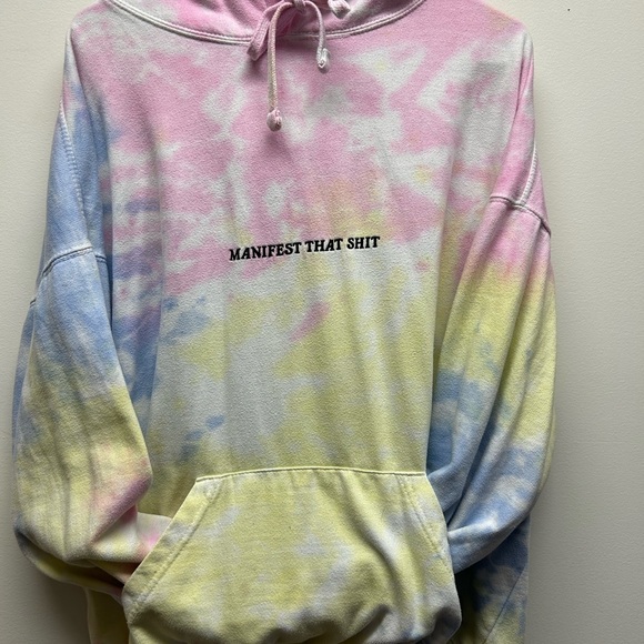 Tie-Dye Hoodie with Motivational Text - Picture 1 of 3